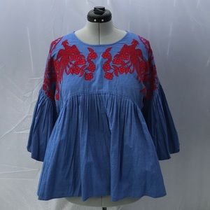 Lianna Embroidered Blouse from Anthropologie